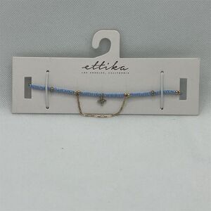 Ettika Blue & Gold Tone Star Beaded Choker Necklace Adjustable